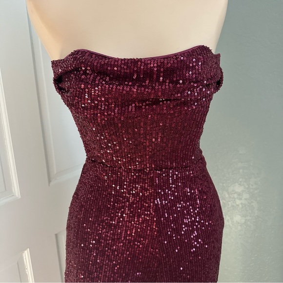 LULU’S GLORIOUS VISION SEQUIN STRAPLESS WIDE LEG JUMPSUIT - Picture 8 of 15